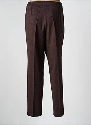 Pantalon droit fermeture zippée sous rabat boutonné taille normale marron PLURIELLES femme