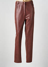 Pantalon slim taille élastique taille normale marron GEVANA femme
