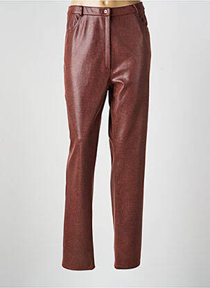 Pantalon slim taille élastique taille normale marron GEVANA femme