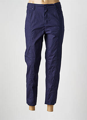 Pantalon 7/8 tissage popeline taille normale bleu GEVANA femme