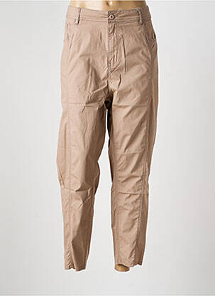 Pantalon 7/8 taille élastique taille normale marron GEVANA femme