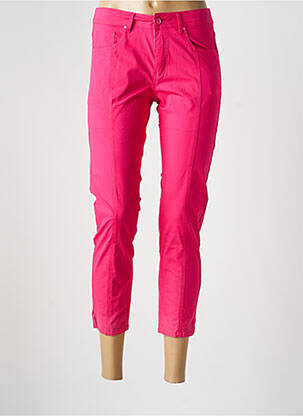 Pantalon 7/8 tissage popeline taille normale rose GEVANA femme