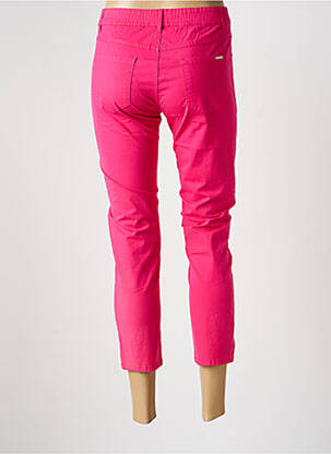 Pantalon 7/8 tissage popeline taille normale rose GEVANA femme