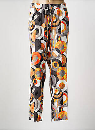 Pantalon droit tissage crêpe taille normale orange FRANCE RIVOIRE femme