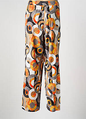 Pantalon droit tissage crêpe taille normale orange FRANCE RIVOIRE femme
