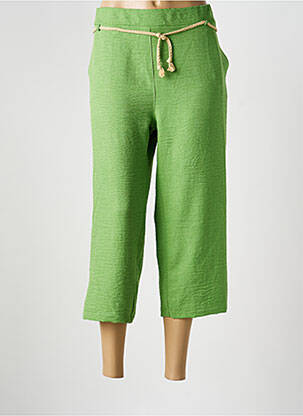 Pantacourt coupe droite taille normale vert LOURDES CASTILLO femme