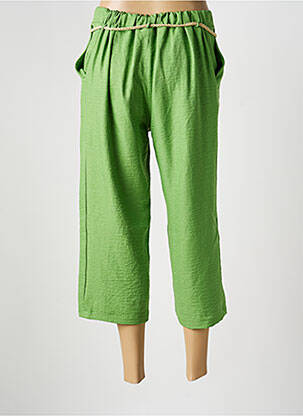 Pantacourt coupe droite taille normale vert LOURDES CASTILLO femme