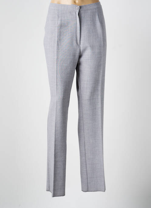 Pantalon droit taille haute taille haute gris GEVANA femme