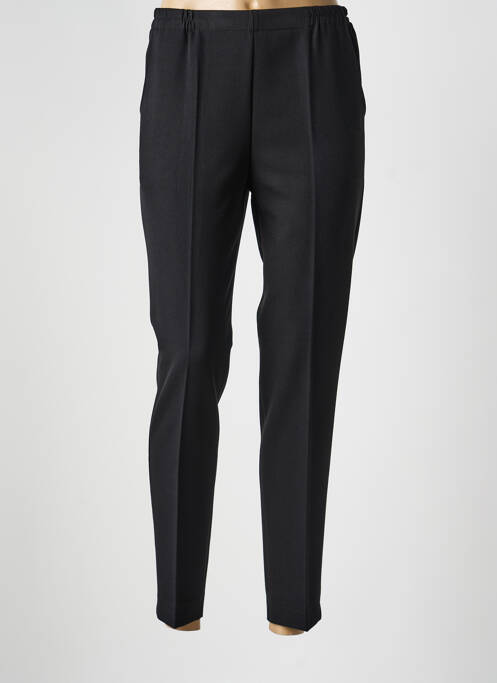 Pantalon droit tissage crêpe taille normale noir GEVANA femme