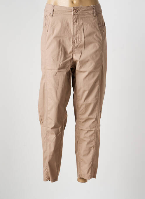 Pantalon 7/8 taille élastique taille normale marron GEVANA femme