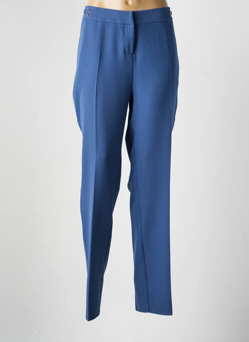 Pantalon droit tissage crêpe taille normale bleu FRANCE RIVOIRE femme