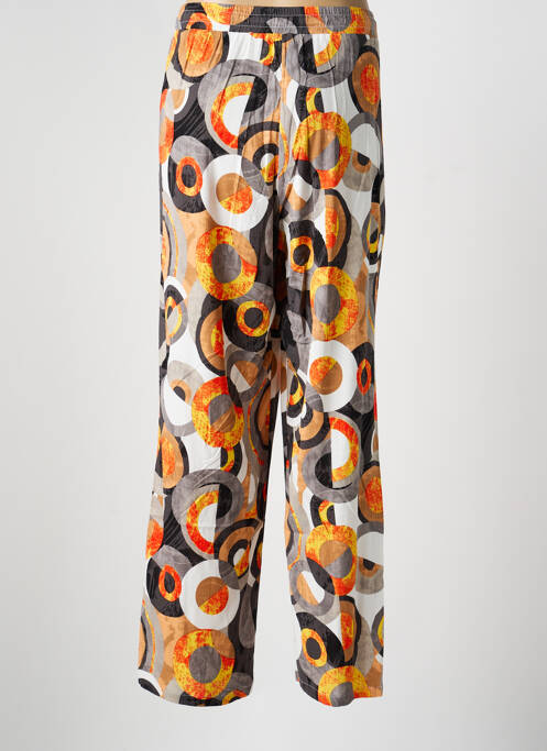 Pantalon droit tissage crêpe taille normale orange FRANCE RIVOIRE femme