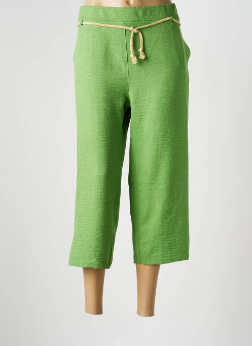 Pantacourt coupe droite taille normale vert LOURDES CASTILLO femme