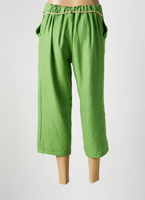 Pantacourt coupe droite taille normale vert LOURDES CASTILLO femme