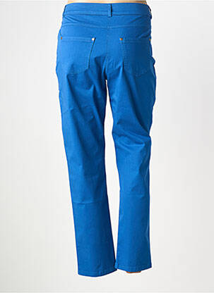 Pantalon slim tissage popeline taille normale bleu FRANCE RIVOIRE femme