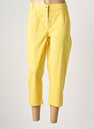 Pantacourt tissage popeline taille normale jaune FRANCE RIVOIRE femme
