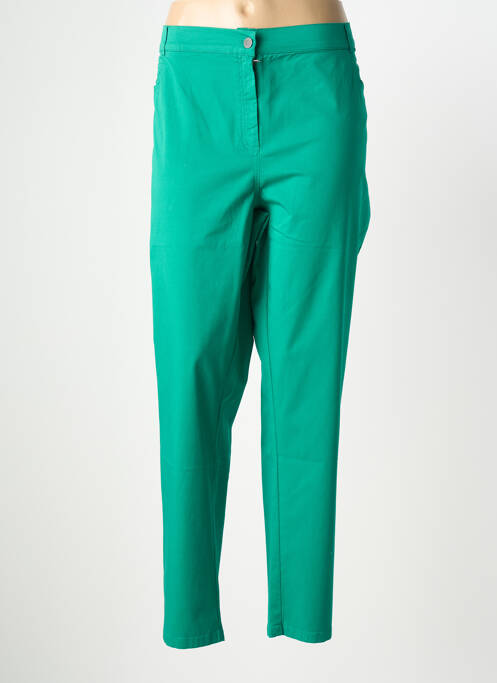 Pantalon slim tissage popeline taille normale vert FRANCE RIVOIRE femme