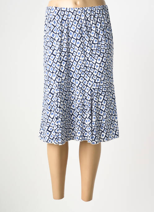 Jupe mi-longue stretch bleu TELMAIL femme