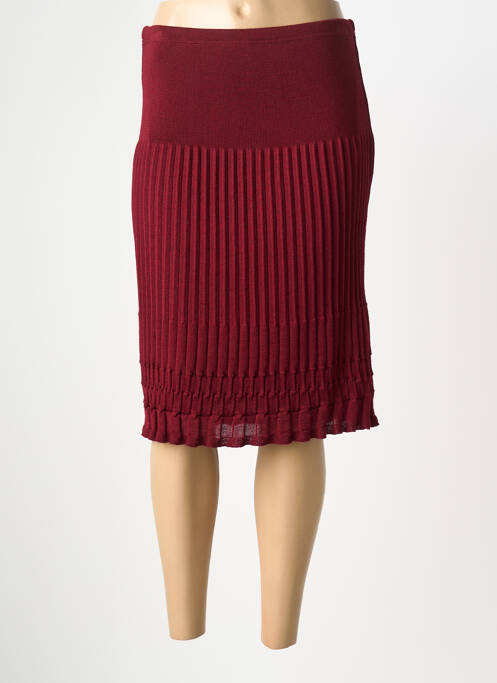 Jupe mi-longue stretch rouge TELMAIL femme