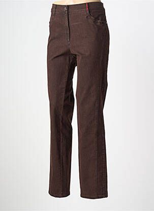Pantalon droit stretch taille normale marron TONI femme