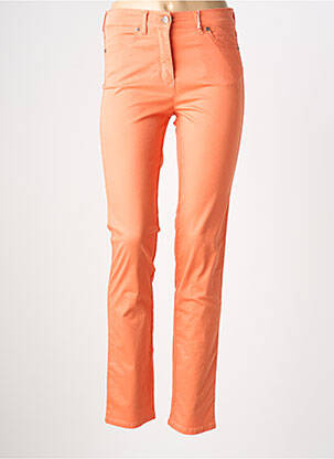 Pantalon slim tissage popeline taille normale orange TONI femme
