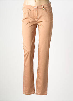 Pantalon slim tissage popeline taille normale marron TONI femme
