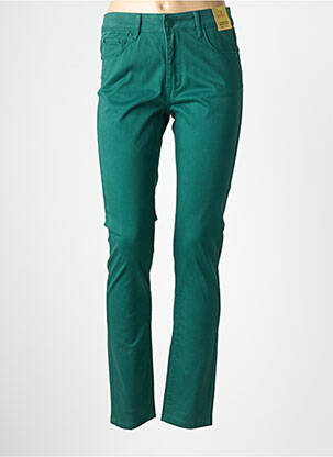 Pantalon slim tissage popeline taille normale vert KY CREATION femme