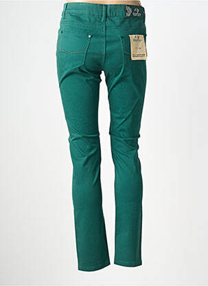 Pantalon slim tissage popeline taille normale vert KY CREATION femme