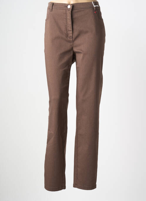 Pantalon droit stretch taille normale marron TONI femme