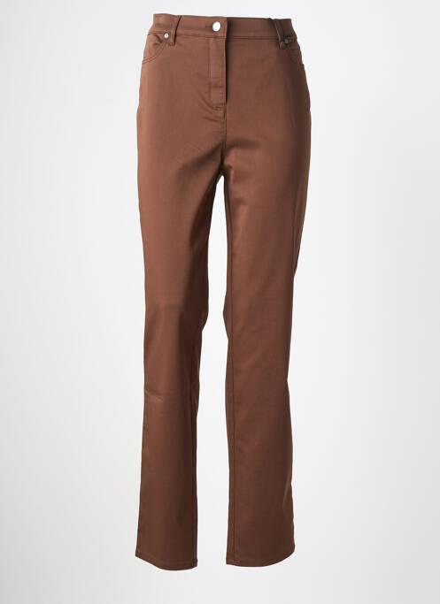 Pantalon droit stretch taille normale marron TONI femme