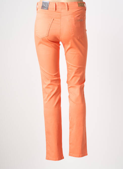 Pantalon slim tissage popeline taille normale orange TONI femme