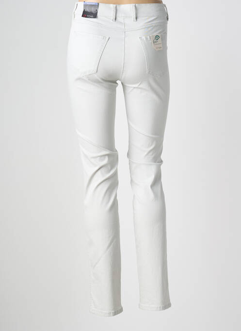 Pantalon slim tissage popeline taille normale gris TONI femme