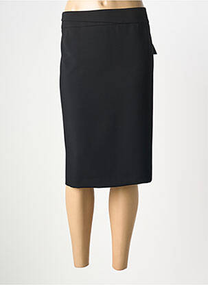 Jupe mi-longue coupe droite noir FRANK WALDER femme