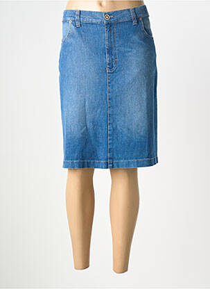 Jupe mi-longue coupe droite bleu WALTRON femme
