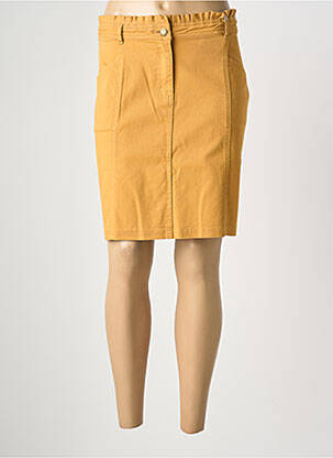 Jupe mi-longue taille haute jaune C'EST BEAU LA VIE femme