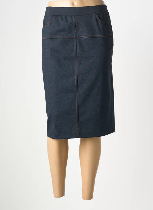 Jupe mi-longue coupe droite bleu TELMAIL femme