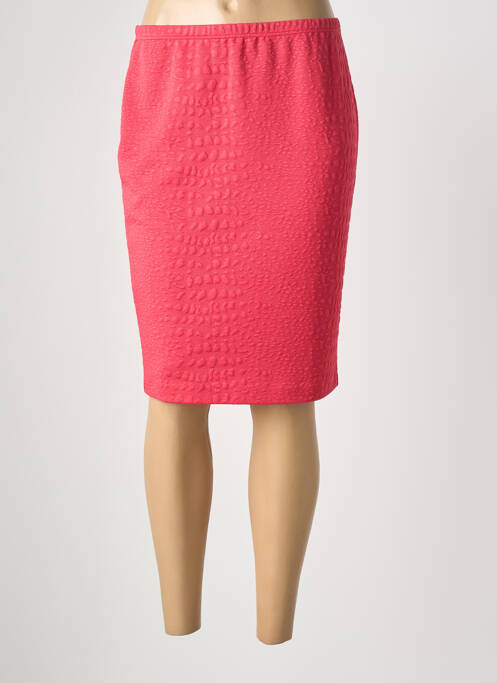 Jupe mi-longue coupe droite rose TELMAIL femme