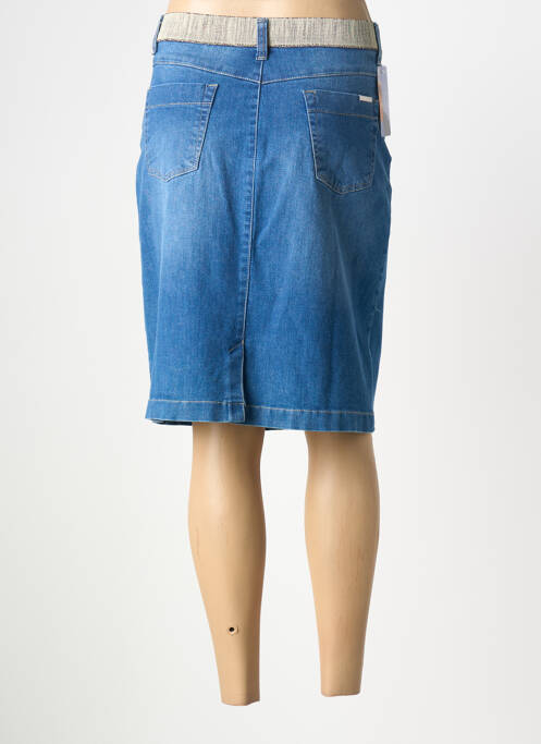 Jupe mi-longue coupe droite bleu WALTRON femme