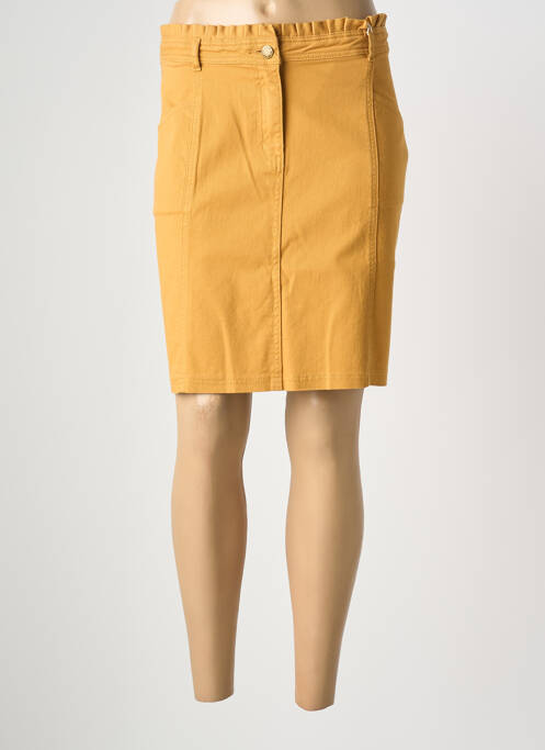 Jupe mi-longue stretch jaune C'EST BEAU LA VIE femme