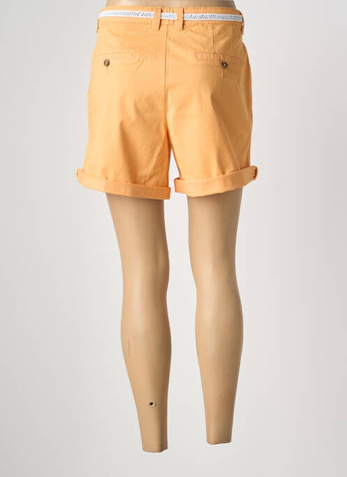 Short fermeture zippée sous rabat boutonné orange C'EST BEAU LA VIE femme