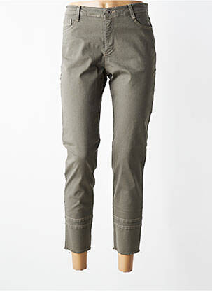 Pantalon 7/8 stretch taille normale vert WALTRON femme