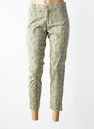 Pantalon 7/8 stretch taille normale vert WALTRON femme