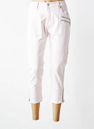 Pantacourt stretch taille normale rose IMITZ femme