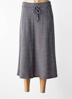 Jupe longue coupe droite gris DIANE LAURY femme