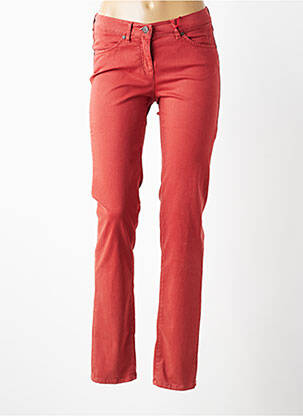 Pantalon slim tissage popeline taille normale orange TONI femme