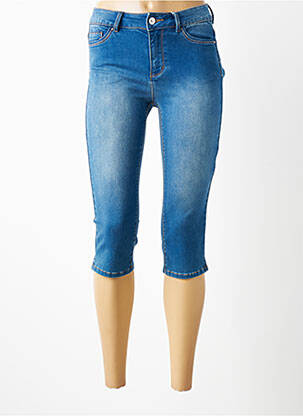 Pantacourt stretch taille normale bleu C'EST BEAU LA VIE femme