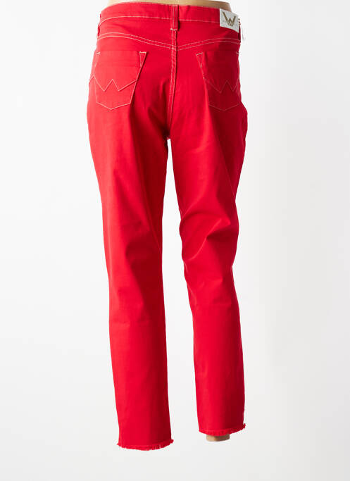 Pantalon 7/8 stretch taille normale rouge WALTRON femme