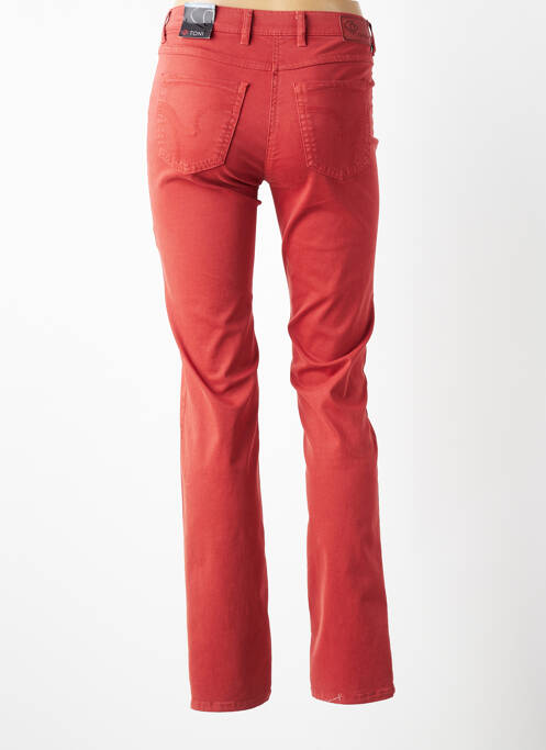 Pantalon slim tissage popeline taille normale orange TONI femme