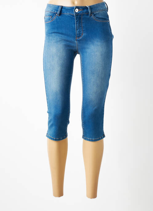 Pantacourt stretch taille normale bleu C'EST BEAU LA VIE femme