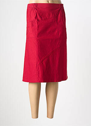 Jupe mi-longue coupe droite rose PLURIELLES femme